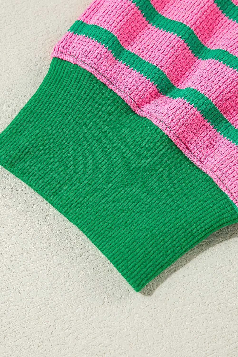 Cozy pink stripe plus size sweatshirt - Love Salve